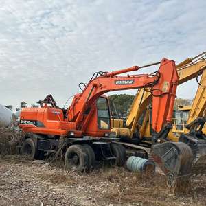 Excavatrice sur pneus d'occasion d'origine coréenne Doosan DH210W-7, modèle 2022, 19,8 tonnes, moteur et pompe, vente directe d'usine - Product Image 2