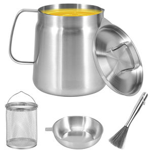 Ölfilter topf mit Sieb und Bratkorb Edelstahl ölsieb mit Bürste - Product Image 1