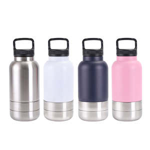 Bouteille d'eau pour chien en acier inoxydable personnalisée de 32 oz, 3 en 1, distributeur de nourriture de voyage pour le camping en plein air, bouteille d'eau pour animaux de compagnie durable et portable - Product Image 2