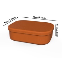 Biologisch afbreekbare siliconen vierkante lunchbox met compartimenten, afsluitbaar, magnetronbestendig, milieuvriendelijke fruitcontainer