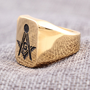 Freemason Logo Stainless Steel <b>Ring</b> 18MM Square Geometric Unisex Jewelry Gift - Product Image 3