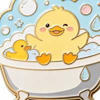 Broche en émail personnalisée en forme de canard mignon avec bulles, style antique et moderne pour les amateurs de bain