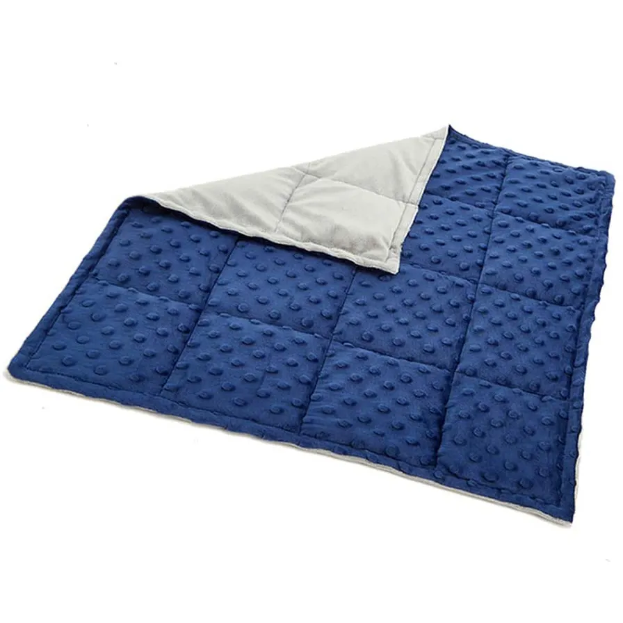 Dark blue heavy square 19.6*19.6 inches machine washable weighted knee blanket sensory weighted lap pad