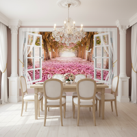 Papier peint mural en soie à effet visuel 3D, fleurs de cerisier romantiques, rouleaux de papier peint luxueux pour la décoration de la maison et des hôtels