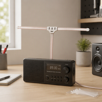Antenne de réception radio FM dipolaire 88-108 MHz, connecteur F mâle, dipôle transparent de type T avec câble plat