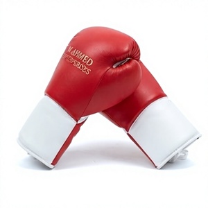 Gants de boxe rouges, gants d'entraînement pour arts martiaux, gants de combat à doigts entiers pour la pratique de la boxe, unisexe - Product Image 1