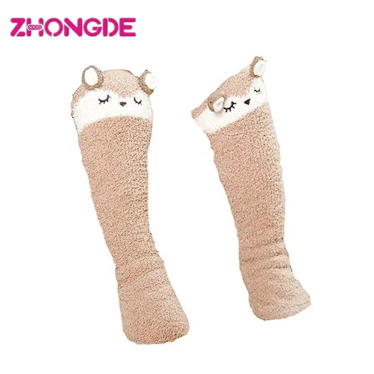 Niedliche Winter Cartoon Tier warme Anti-Rutsch über Knie hohe lange Socken für Baby Kleinkind Kinder