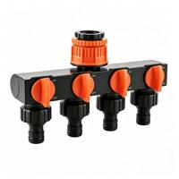 Distributeur de tuyau d'arrosage ABS à quatre voies, raccord femelle 1/2, 3/4, 1 pouce, déviateur de robinet extérieur, adaptateur de connexion rapide