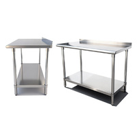 Table de travail de comptoir en acier inoxydable 304 de qualité professionnelle avec plaque de cuisson double combustible (gaz + électrique)