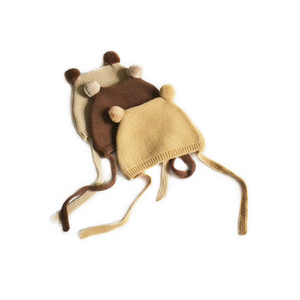 Bonnet personnalisé avec logo, côtelé, à <span class=keywords><strong>pompon</strong></span>, pour enfants, en acrylique doux, avec fermeture à nouer, confortable, pour l'automne, extérieur, neutre, adorable, usage quotidien - Product Image 5