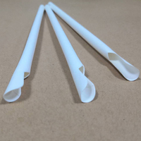 Paille blanche en forme de cuillère, diamètre 10mm, 4 couches pour l'eau glacée