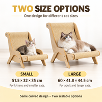 Chaise tout-en-un pour chat en sisal résistant à l'usure et aux griffes, avec griffoir intégré et nid douillet, couleur caramel