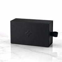 Boîte à cravates noire écologique haut de gamme à fermeture magnétique coulissante avec insert en velours et languette à ruban, pour cravates homme, cadeau d'entreprise