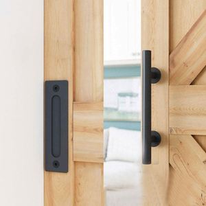 Heavy Duty Brass 6.6ft T Shape Sliding Barn Door Hardware Kit Soundproof 120kg Load Capacity Satin Finish for Bedroom Living - Product Image 5