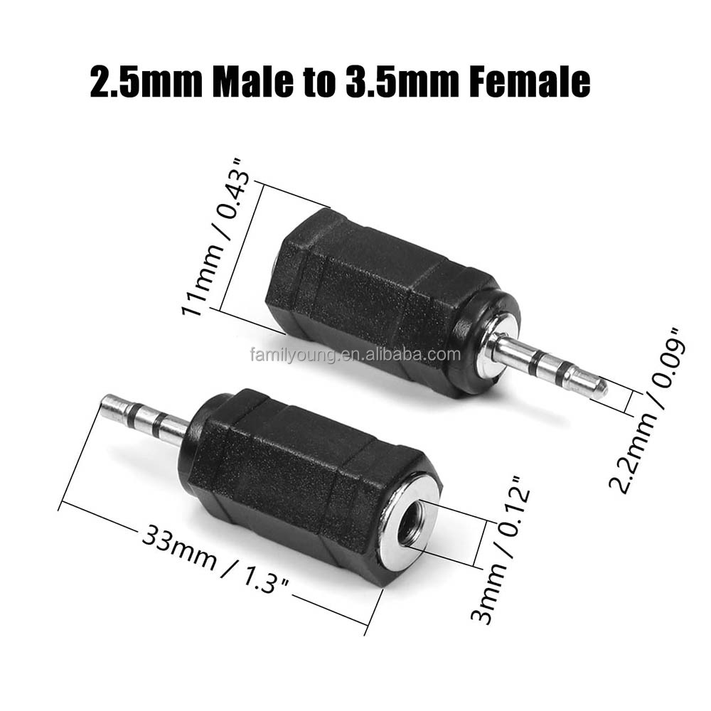 Connecland - Adaptador De Conector De Audio Jack De 3,5 Mm A Mini Jack De 2,5 Mm