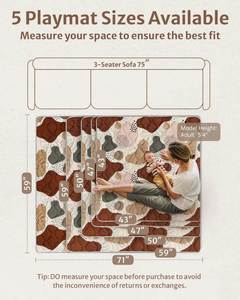 Tapete de Juego de 50x50 cm con Tacto Súper Suave, Tapete de Actividades Lavable a Máquina, Tapete de Gateo para Piso y Picnic - Product Image 3