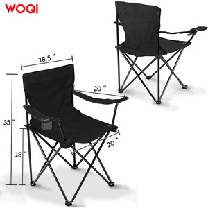 เก้าอี้พับ Woqi สำหรับตั้งแคมป์ เดินทาง พกพาสะดวก ทำจากอลูมิเนียมและผ้า Oxford สีน้ำเงิน พร้อมที่วางแก้วและที่วางแขน - Product Image 2