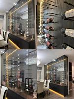 Étagère à vin en aluminium personnalisée, étagère à bouteilles, armoire pour l'affichage de bar à vin
