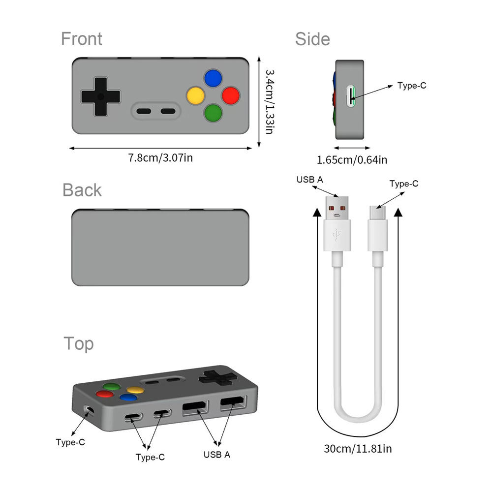 Consola de juegos gris USB HUB