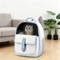 Bolsa de Transporte Plegable para Mascotas de Tela Oxford, Mochila Transpirable para Gatos de Gran Capacidad para Viajes al Aire Libre