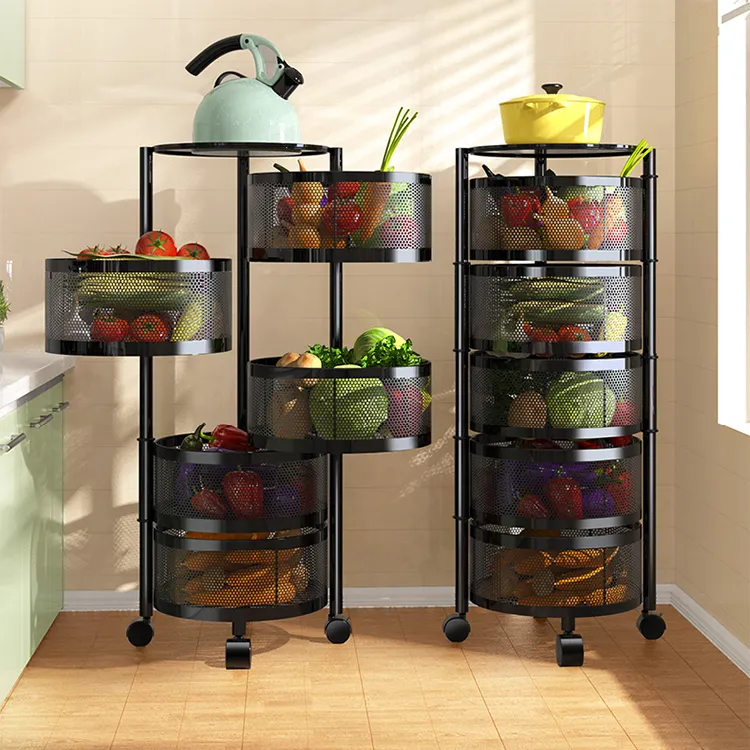 Estante de almacenamiento giratorio para baño, repisa redonda de 2/3/4/5 niveles para cocina, frutas y verduras