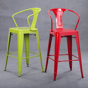 Tabourets de bar industriels en métal avec accoudoirs amovibles, chaise haute pivotante pour restaurant, durable et résistant à l'eau - Product Image 5