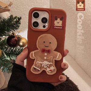 Coque de té<span class=keywords><strong>l</strong></span>éphone ShanHai Classic Retro Cute Christmas Gingerbread Man Stand pour iPhone 17 Apple 16 Compatible avec 14/15 Pro Max - Product Image 1