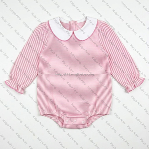 Abbigliamento per Neonata 0-3 Mesi, Tutina con Colletto Peter Pan, Maniche Lunghe con Volant, Coordinato per Sorelle 	 Abiti per Bambine - Product Image 5