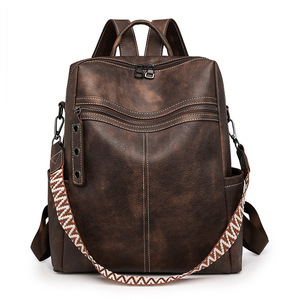 Nouveau <span class=keywords><strong>Sac</strong></span> <span class=keywords><strong>à</strong></span> <span class=keywords><strong>Dos</strong></span> <span class=keywords><strong>Femme</strong></span> SY 2026 en Cuir Tendance <span class=keywords><strong>Convertible</strong></span> en <span class=keywords><strong>Sac</strong></span> <span class=keywords><strong>à</strong></span> Bandoulière, <span class=keywords><strong>Sac</strong></span> de Voyage en Cuir de Vachette Importé avec Sangle en Toile - Product Image 1