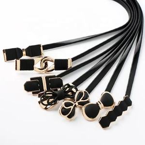 2023 फैशन काले धातु खिंचाव लोचदार कमर बेल्ट महिलाओं पोशाक पतला पतली बेल्ट शरीर श्रृंखला कमर गहना - Product Image 2