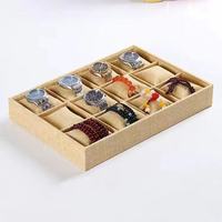 Présentoir à bijoux haut de gamme en velours motif fleur de glace pour bracelets de montre et plateau de rangement pour perles en vrac