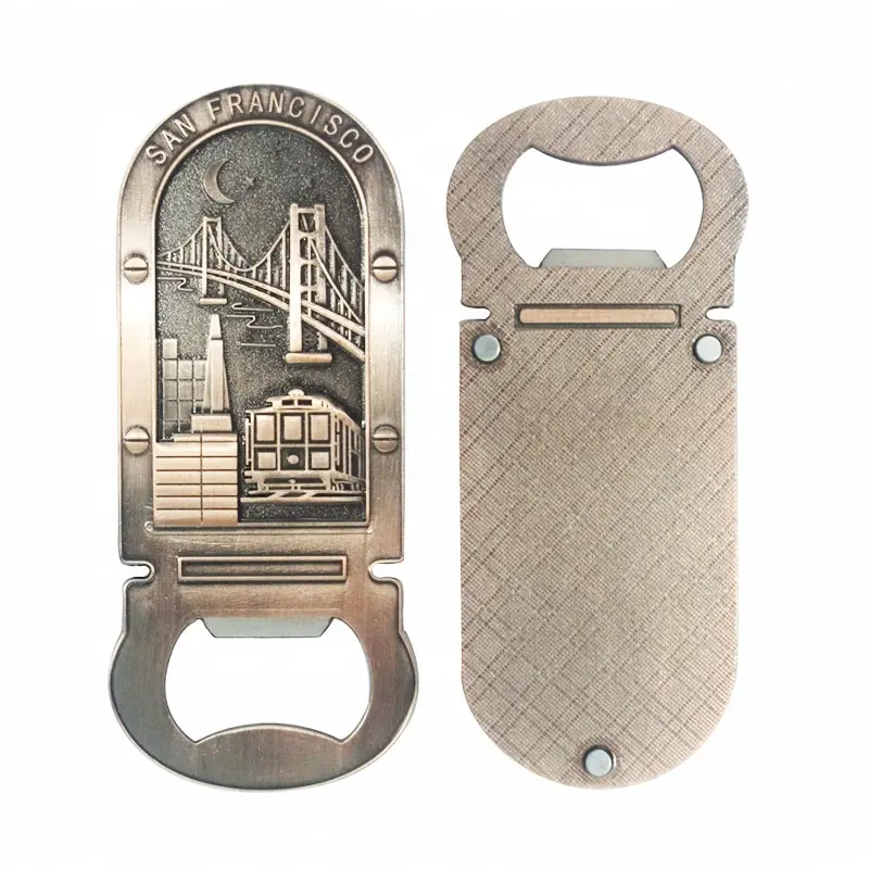 New York Reisegeschenke Freiheitsstatue antik vintage Stil 3D benutzerdefinierter Kühlschrank-Magnet-Flaschenöffner