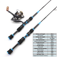 Haute qualité 65cm canne à pêche moulinet Combo ensemble télescopique mer canne à pêche coulée moulinet avec ensemble d'accessoires