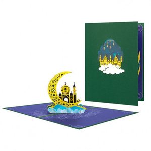 Tarjeta 3D Pop-up con Diseño de Castillo Lunar para Eid Al Fitr y Ramadán - Product Image 1