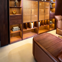 Nouveau bureau de patron moderne en bois de pin massif bureau de direction lumière de luxe haut de gamme modulaire en acier inoxydable