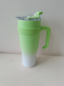 <b>40oz</b> Stainless Steel <b>Tumbler</b> <b>With</b> <b>Handle</b> Gradient Color Travel Mug Flip Straw Lid Car Coffee Cup For Outdoor Water bottle custom - Product Image 2