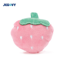 Chien en peluche jouets grinçants doux forme fraise interactif chiot jouet à mâcher pour chiens dentition