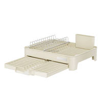 Égouttoir à vaisselle extensible en aluminium WIREKING, 100 % antirouille, à un seul niveau, pour 10 assiettes avec porte-couverts