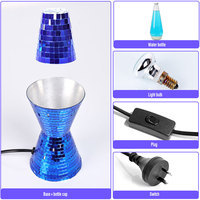 Bouteille de lampe de cire en verre, Base en aluminium, veilleuse liquide clair, Mini lampe de Table de fusée, lampe de lave géante