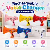 Changeur de Voix Rechargeable avec Lumières, Amplificateur Sonore et Convertisseur Multi-Son, Jouet Klaxon
