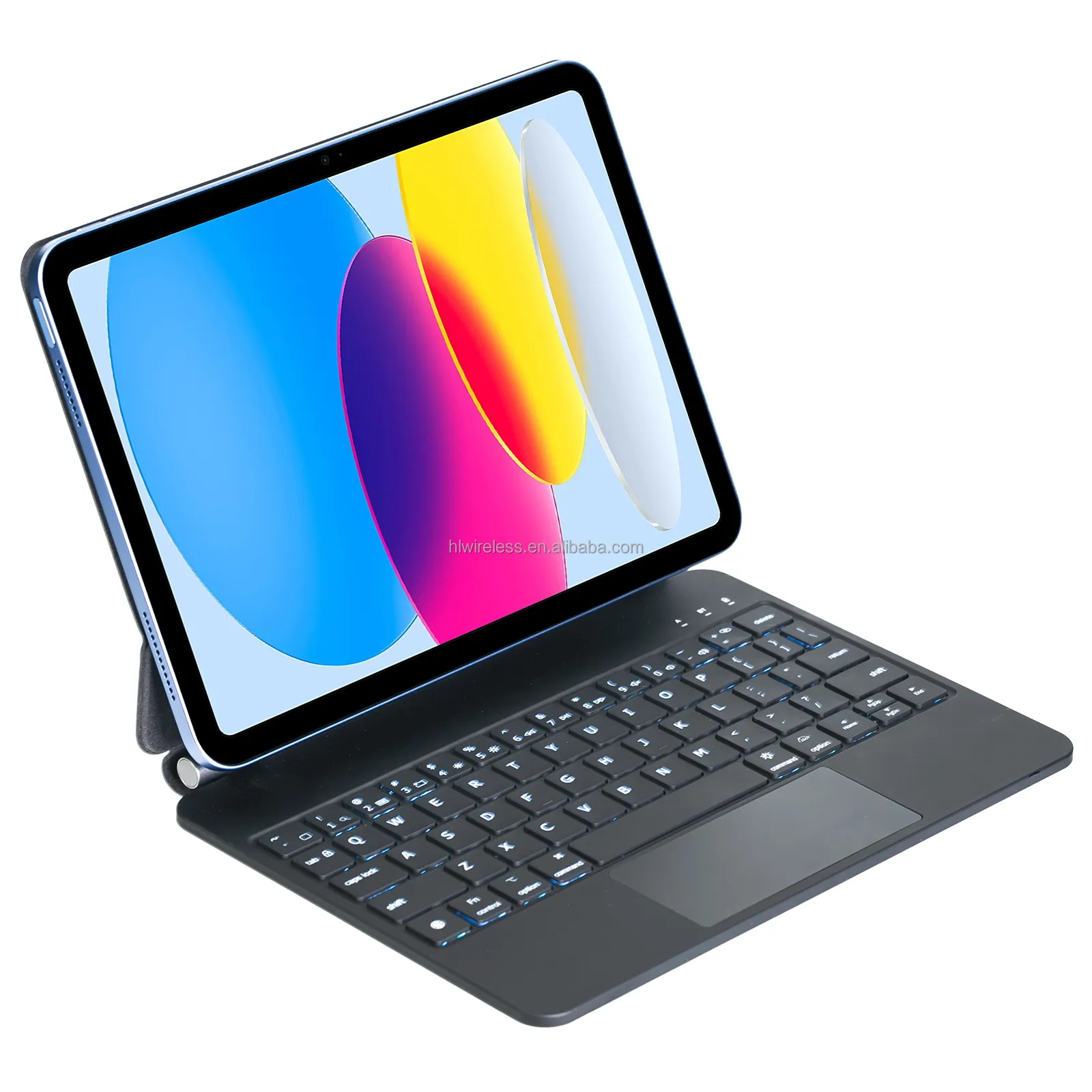 For iPad 10th 2022 Smart Magic Keyboard Case Wireless BT Tablet Case Cover Folio With LED Backlit Touchpad Arabic Keyboard