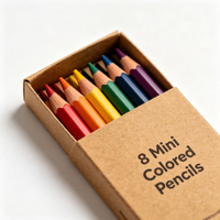 Ensemble de crayons de couleur courts personnalisés HB, boîte en papier kraft, combinaison multicolores, crayons de dessin pour enfants