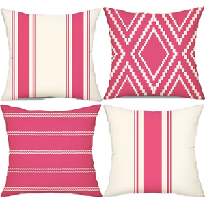 Funda de Almohada Decorativa con Bordado Geométrico Cuadrado de Algodón y Poliéster para Uso en Hospitales, Hogares y Hoteles - Product Image 1