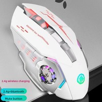 Mouse Gaming Ergonomis Nirkabel Isi Ulang 6 Tombol Sensor 3600 Senyap untuk Esports, Kantor, Laptop, Aksesoris Kustom
