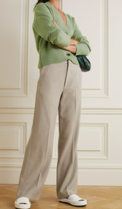 Кашемировый кардиган для девочек из мериносовой шерсти, однотонный, с глубоким V-образным вырезом, на пуговицах, монгольский свитер-топ - Product Image 4