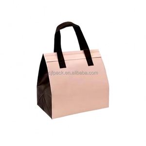 Bolsa de transporte personalizada al por mayor, no tejida, con aislamiento de papel de aluminio, reciclable, apta para alimentos, para pan y sándwiches, para supermercado, con asa larga - Product Image 4