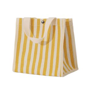 Custom <b>Printed</b> Logo Stripe Pattern Recycled Eco CanvasTote Bag Daily Carrying Bag for Men Women Fabric Material for Advertising - Product Image 1