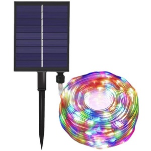 Guirlande lumineuse LED solaire extérieure étanche en cuir pour jardin, cour, camping, décoration, vente directe d'usine, télécommande - Product Image 1
