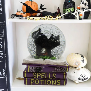 Fábrica personalizada Halloween decoración del hogar resina música bola <span class=keywords><strong>de</strong></span> cristal adornos gato negro globo <span class=keywords><strong>de</strong></span> <span class=keywords><strong>nieve</strong></span> <span class=keywords><strong>esfera</strong></span> <span class=keywords><strong>de</strong></span> cristal arte Bola <span class=keywords><strong>de</strong></span> agua - Product Image 1
