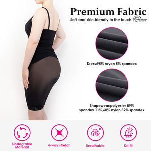 Abito modellante bodycon da donna senza cuciture, contenitivo per pancia e vita, con effetto push-up glutei, con slip integrato - Product Image 6